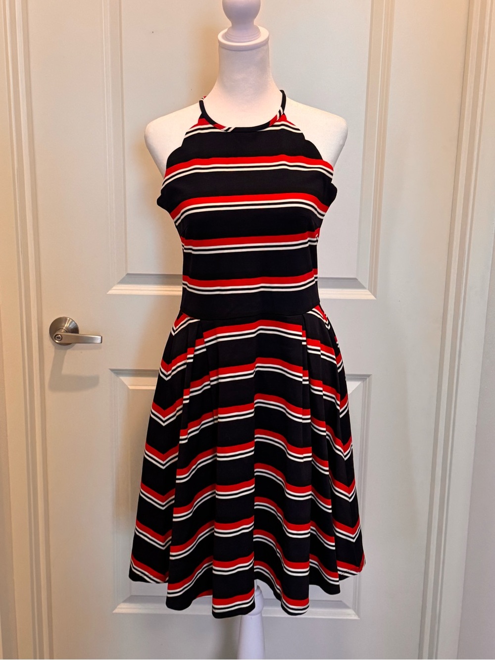 Sloane Ranger Nautical Scalloped Halter Fit & Flare Dress